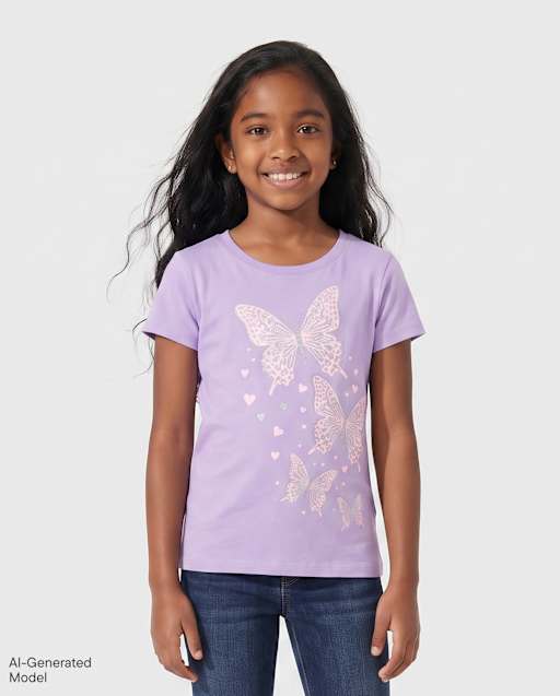 Girls Butterflies Graphic Tee