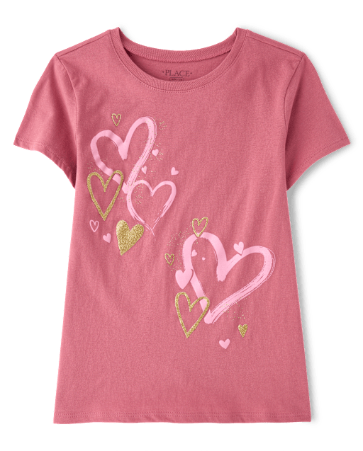 Girls Hearts Graphic Tee