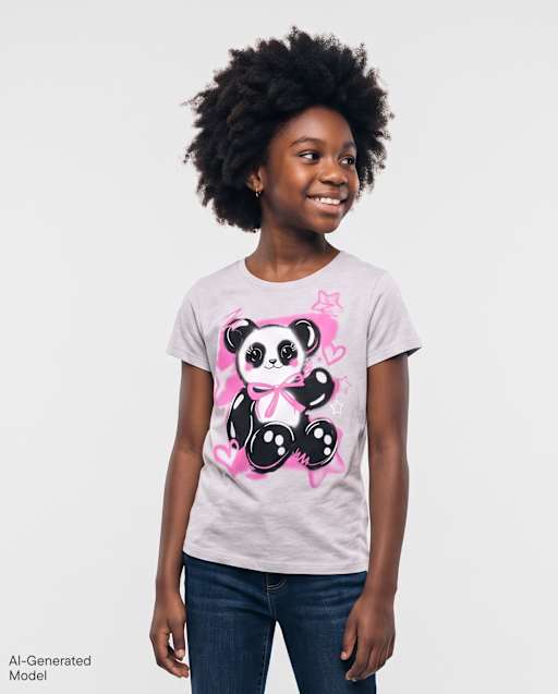 Girls Panda Graphic Tee