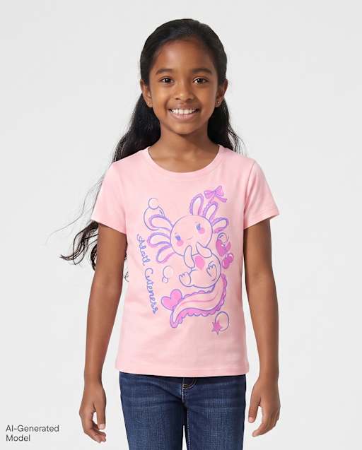 Girls Alotl Cuteness Graphic Tee
