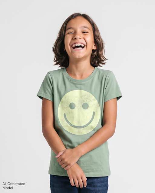 Girls Happy Faces Graphic Tee
