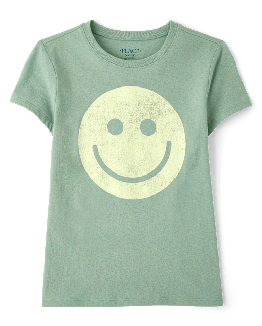 Girls Happy Faces Graphic Tee