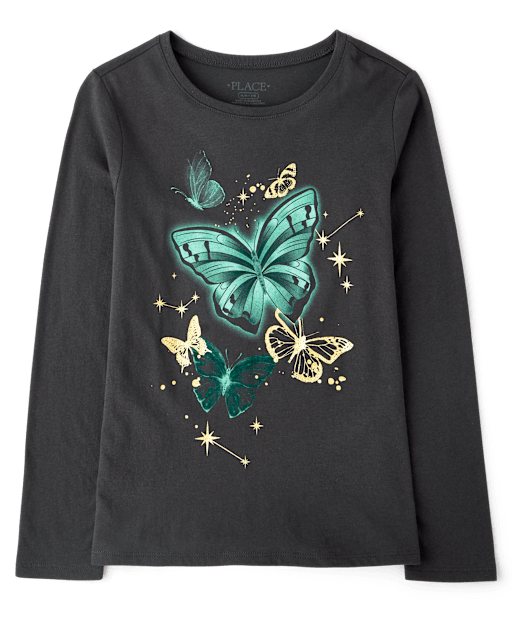 Girls Butterflies Graphic Tee