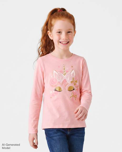 Girls Unicorn Graphic Tee