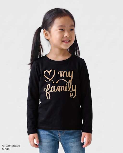 Baby And Toddler Girls Love My Family Graphic Tee