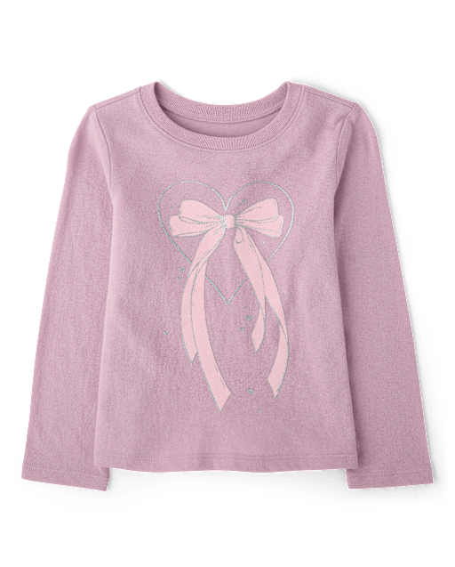Baby And Toddler Girls Bow Graphic Tee