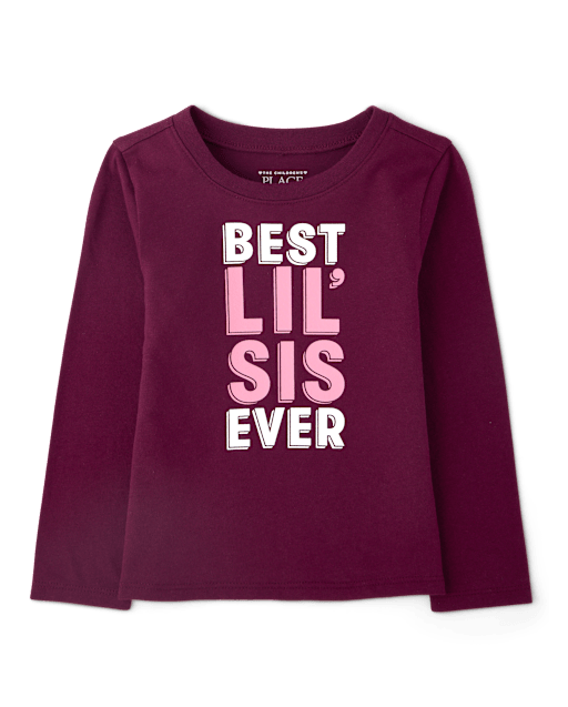 Baby And Toddler Girls Best Lil' Sis Ever Graphic Tee