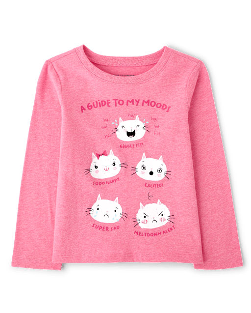 Baby And Toddler Girls Cats Graphic Tee