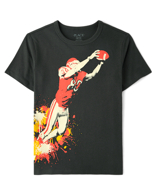 Boys Football Player Graphic Tee