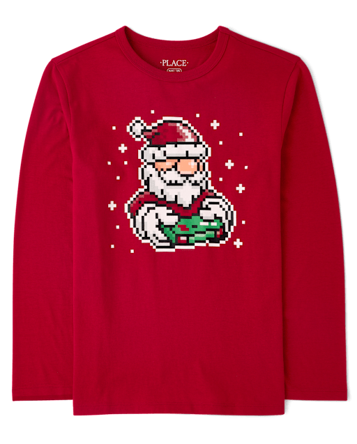 Boys Christmas Gaming Santa Graphic Tee