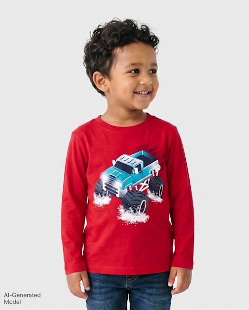 Baby And Toddler Boys Monster Truck Graphic Tee