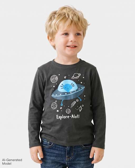 Baby And Toddler Boys Space Axolotl Graphic Tee