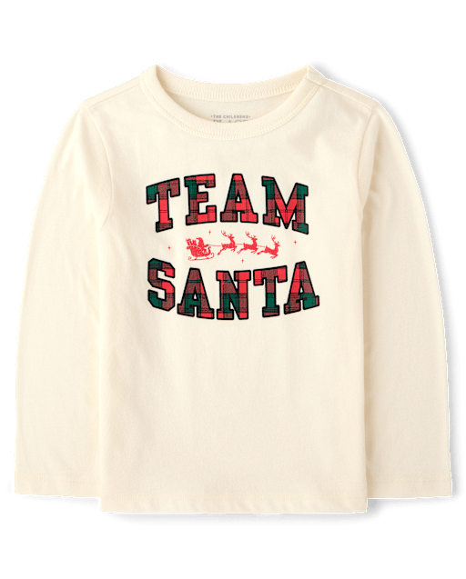 Baby And Toddler Matching Family Christmas Team Santa Graphic Tee