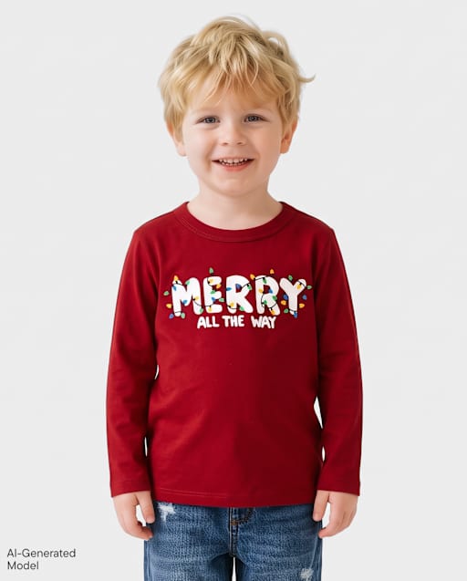 Baby And Toddler Matching Family Christmas Merry Graphic Tee