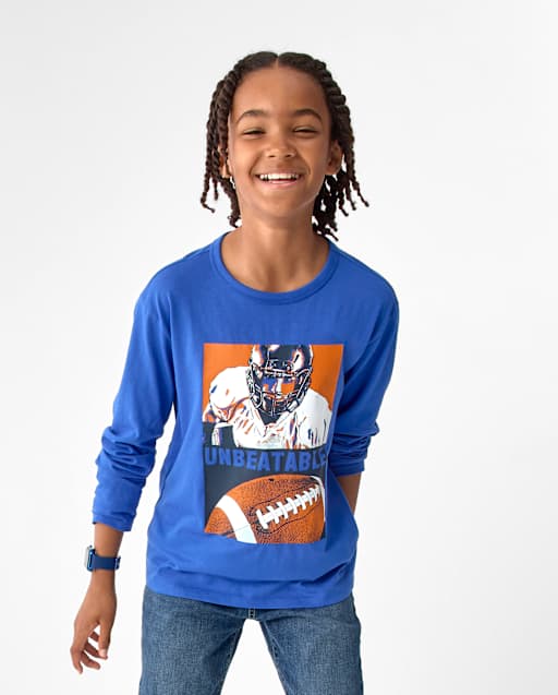 Boys Football Player Graphic Tee