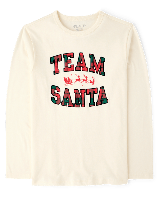 Kids Matching Family Christmas Team Santa Graphic Tee