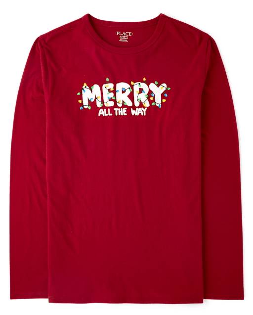 Adult Matching Family Christmas Merry Graphic Tee