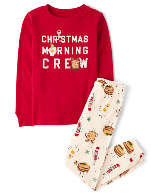 Kids Matching Family Christmas Morning Crew Snug Fit Cotton Pajamas