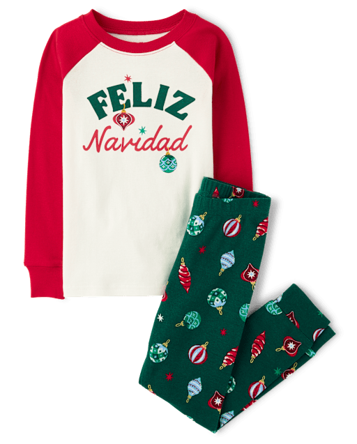 Kids Matching Family Feliz Navidad Snug Fit Cotton Pajamas