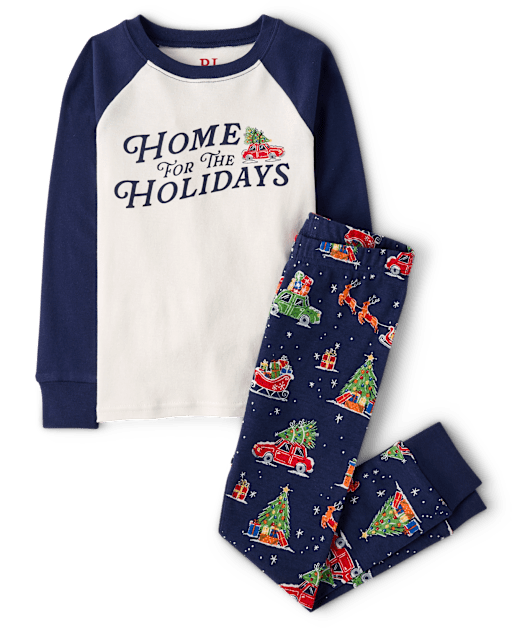 Kids Matching Family Home For The Holidays Snug Fit Cotton Pajamas