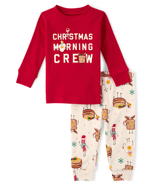 Baby And Toddler Matching Family Christmas Morning Crew Snug Fit Cotton Pajamas