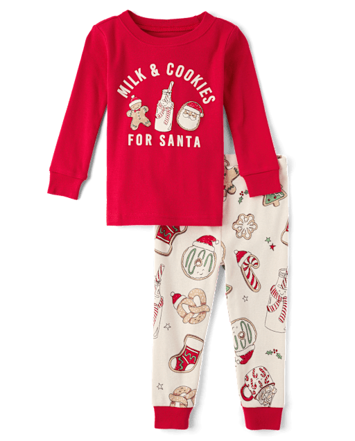 Baby And Toddler Milk And Cookies Snug Fit Cotton Pajamas