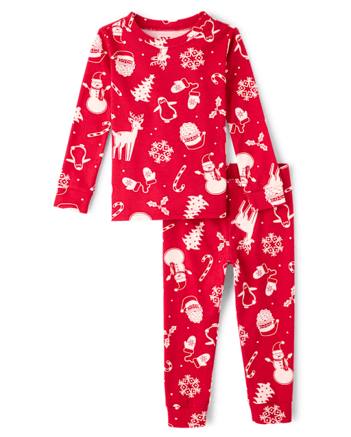 Baby And Toddler Matching Family Christmas Icon Snug Fit Cotton Pajamas