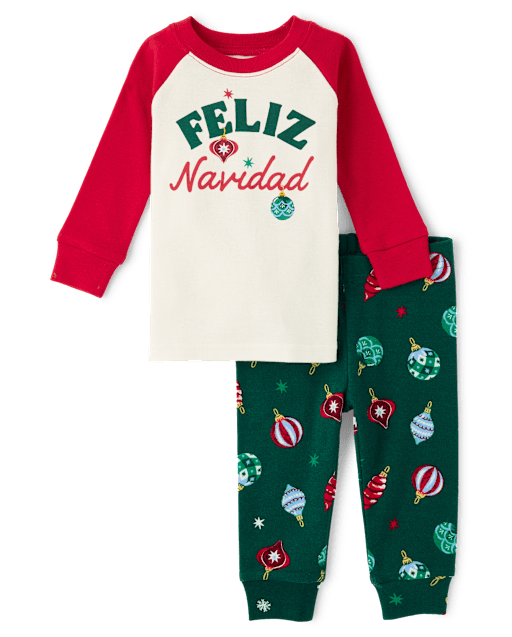 Baby And Toddler Matching Family Feliz Navidad Snug Fit Cotton Pajamas