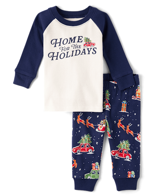Baby And Toddler Matching Family Home For The Holidays Snug Fit Cotton Pajamas