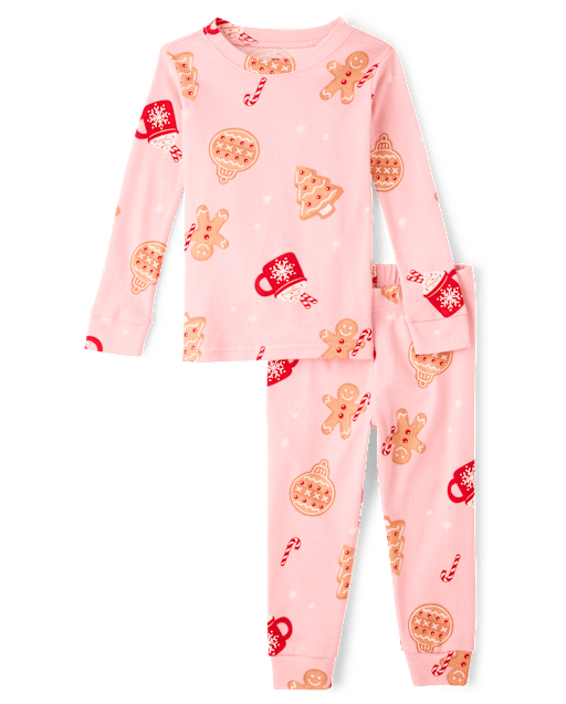 Baby And Toddler Girls Matching Family Gingerbread Snug Fit Cotton Pajamas