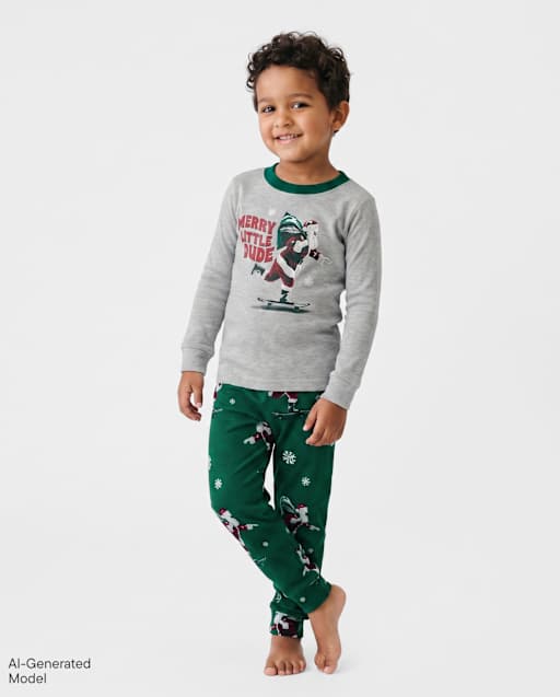 Baby And Toddler Boys Santa Skateboard Snug Fit Cotton Pajamas