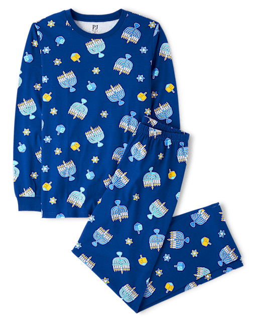 Adult Matching Family Glow Hanukkah Cotton Pajamas