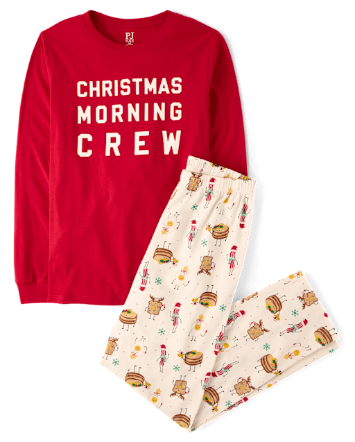 Adult Matching Family Christmas Morning Crew Cotton Pajamas