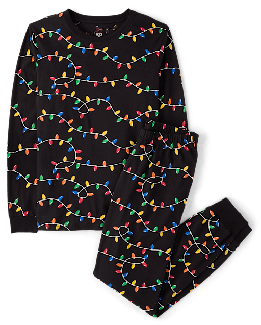Adult Matching Family Christmas Lights Pajamas