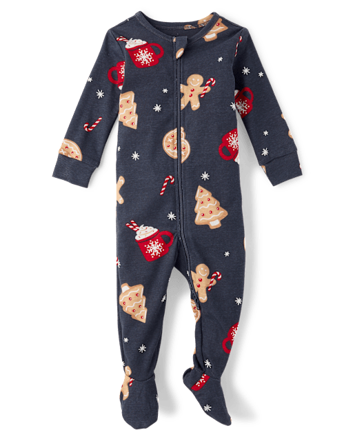 Baby And Toddler Boys Matching Family Gingerbread Snug Fit Cotton Footed One Piece Pajamas