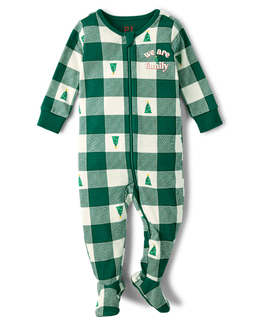Baby And Toddler Matching Family We Are Family Snug Fit Cotton Footed One Piece Pajamas