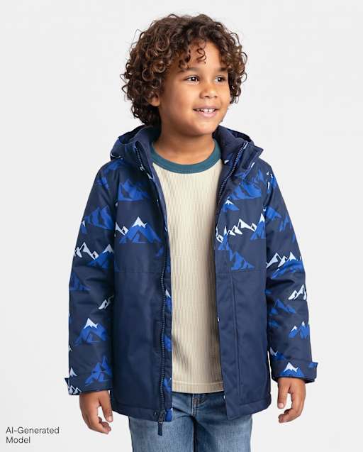 Boys Print Colorblock 3 In 1 Jacket