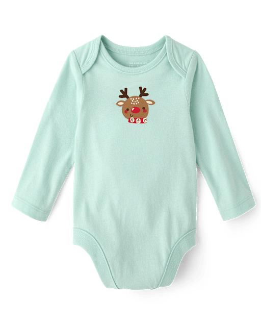 Baby Christmas Reindeer Graphic Bodysuit