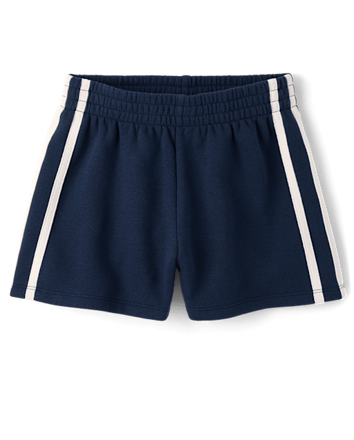 Girls Side Stripe Premium Fleece Shorts