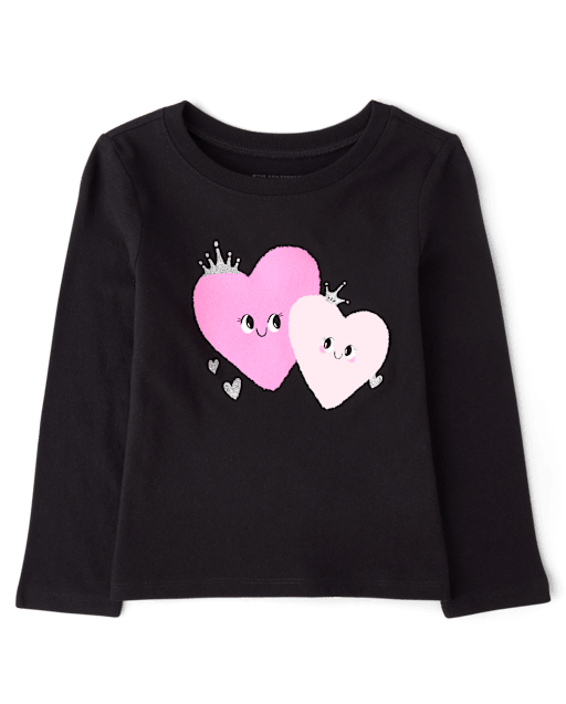 Baby And Toddler Girls Heart Graphic Tee