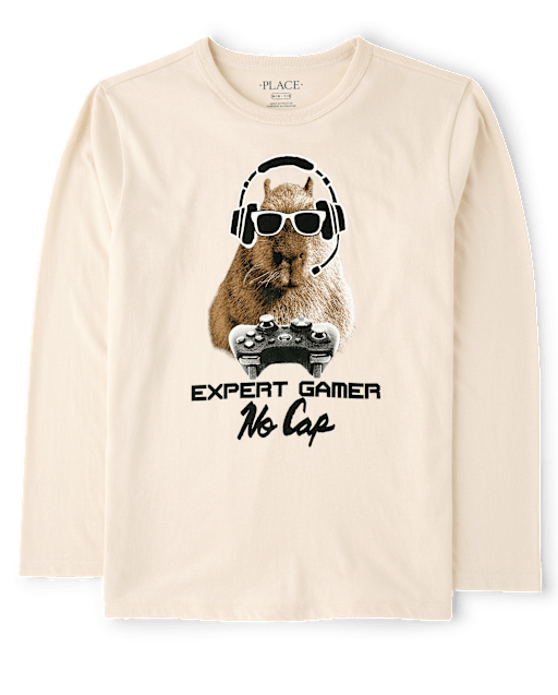 Boys Capybara Gamer Graphic Tee