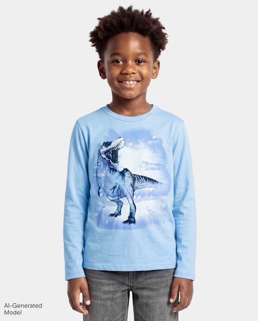 Boys Winter Dino Graphic Tee