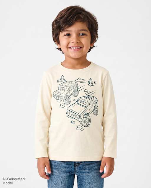 Baby And Toddler Boys Racing Vehicle Graphic Tee