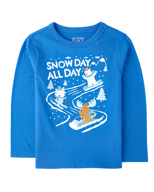 Baby And Toddler Boys Snow Day Graphic Tee