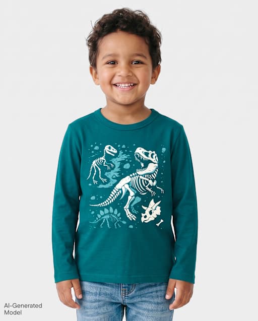 Baby And Toddler Boys Dino Fossil Graphic Tee