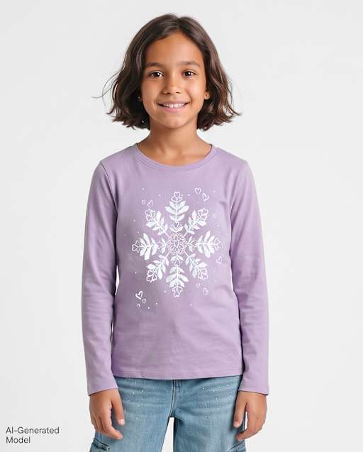 Girls Snowflake Graphic Tee