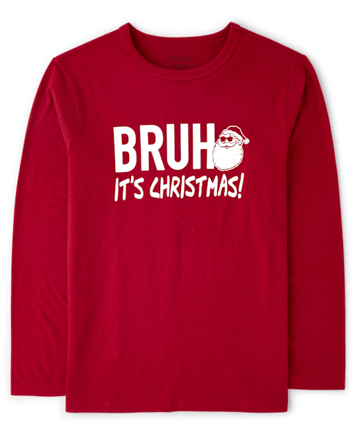 Boys Christmas Bruh Graphic Tee
