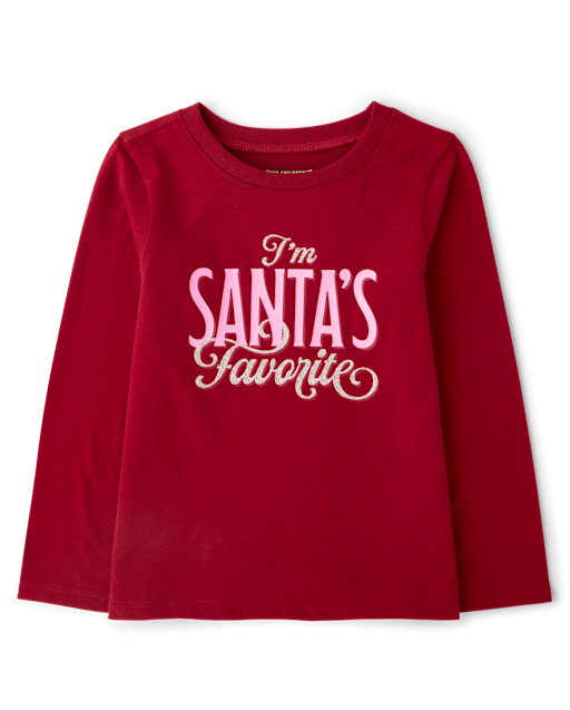 Baby And Toddler Girls Christmas Santa's Favorite Graphic Tee