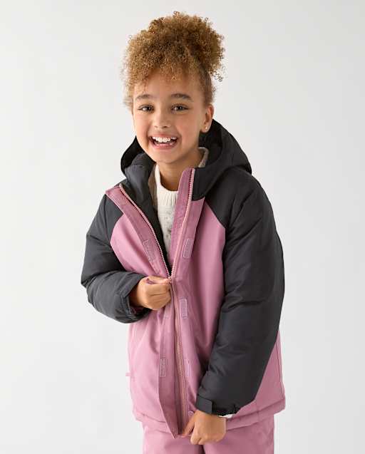 Girls Colorblock Microfleece Lined Snow Jacket
