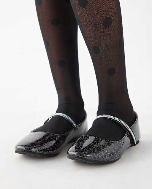 Girls Glitter Rhinestone Ballet Flats
